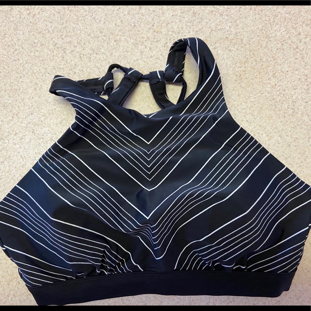 Athleta chevron high neck bikini top